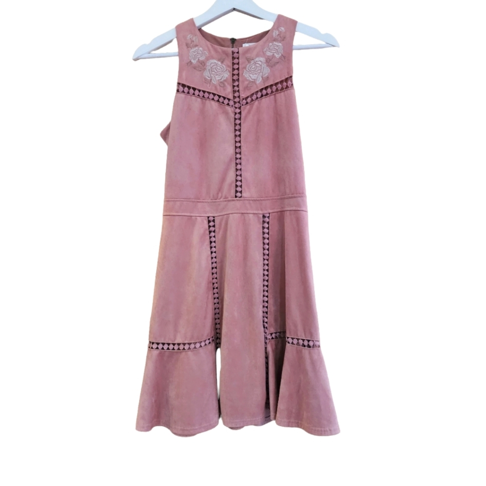 Clover & Scout Womens Rose Pink Embroidered Dress Size Medium